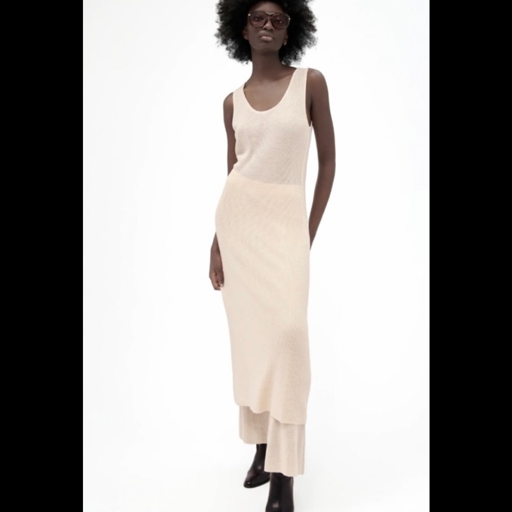 Zara Sleeveless Waffle Weave Knit Dress